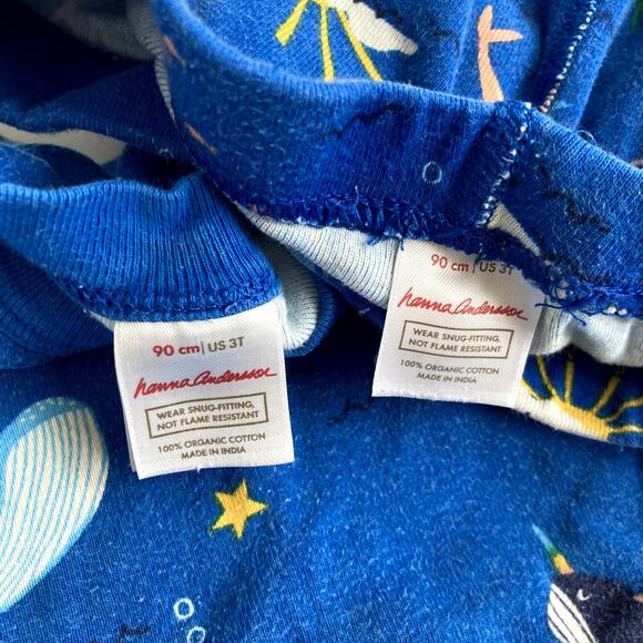 Hanna Andersson Whales and Narwhals Short John Pajamas - 3T or 90cm - Picture 3 of 8